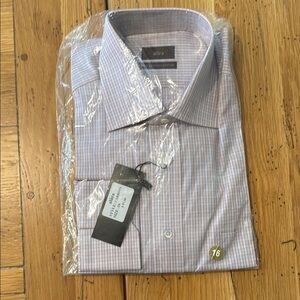 Alara Blue and White Dress Shirt Classic Striped Design